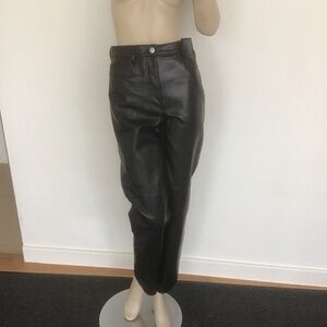 Aritzia Wilfred The Melina High Waist Black Vegan Faux Leather Pants Jeans 6